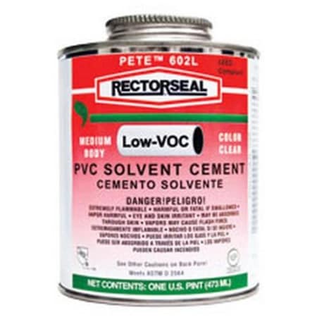 Rectorseal Quart 602L Medium Body Low Voc Pvc Solvent Cement 622-55928